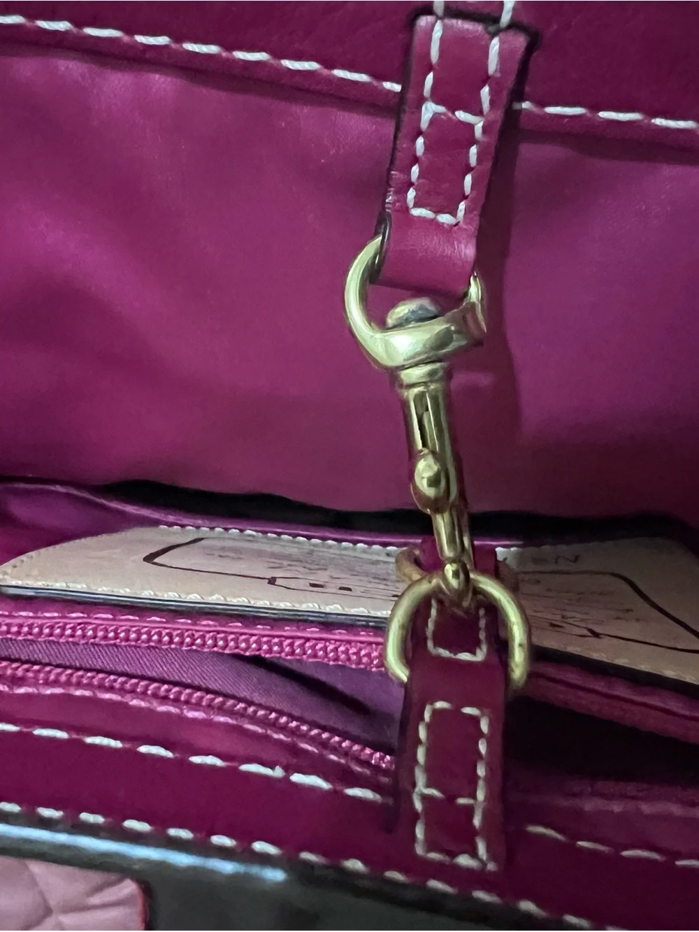 COACH Khaki & Pink Signature Stripe Tote